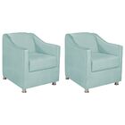 Kit 02 Poltronas Decorativas Catar Suede -  Doce Sonho Móveis
