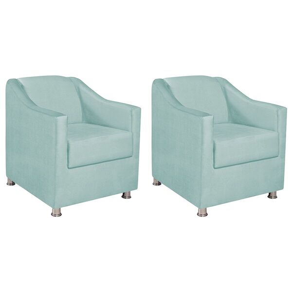 Kit 02 Poltronas Decorativas Catar Suede -  Doce Sonho Móveis