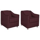 Kit 02 Poltronas Decorativas Catar Suede -  Doce Sonho Móveis