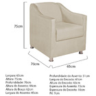 Kit 02 Poltronas Decorativas Catar Suede -  Doce Sonho Móveis