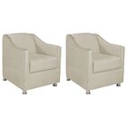 Kit 02 Poltronas Decorativas Catar Suede -  Doce Sonho Móveis