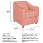 Kit 02 Poltronas Decorativas Catar Suede -  Doce Sonho Móveis