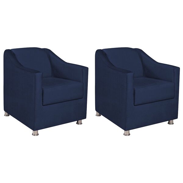 Kit 02 Poltronas Decorativas Catar Suede -  Doce Sonho Móveis