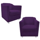 Kit 02 Poltronas Decorativas Catar Suede Roxo - Amarena Móveis