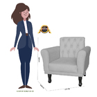 Kit 02 Poltronas Decorativas Classic Pés Luis Xv Suede Branco