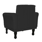 Kit 02 Poltronas Decorativas Classic Pés Luis Xv Suede Preto