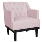 Kit 02 Poltronas Decorativas Clássica Com Base Madeira Suede