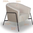 Kit 02 Poltronas Decorativas Com Base Em Aço Preto Mallone D0