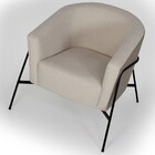 Kit 02 Poltronas Decorativas Com Base Em Aço Preto Mallone D0