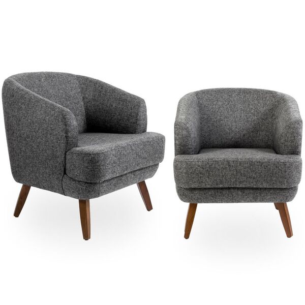 Kit 02 Poltronas Decorativas Com Pés De Madeira Tamara D02 Li