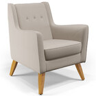 Kit 02 Poltronas Decorativas Com Pés De Madeira Taroba D02 Li