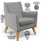 Kit 02 Poltronas Decorativas Com Pés De Madeira Taroba D02 Li