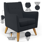 Kit 02 Poltronas Decorativas Com Pés De Madeira Taroba D02 Li