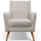 Kit 02 Poltronas Decorativas Com Pés De Madeira Taroba D02 Ve