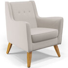 Kit 02 Poltronas Decorativas Com Pés De Madeira Taroba D02 Ve