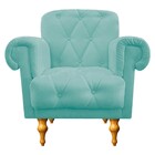 Kit 02 Poltronas Decorativas Dani Suede Azul Tiffany - Amaren