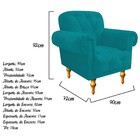 Kit 02 Poltronas Decorativas Dani Suede Azul Turquesa - Amare