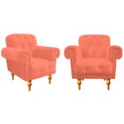Kit 02 Poltronas Decorativas Dani Suede Coral - Amarena Móveis