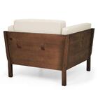 Kit 02 Poltronas Decorativas De Madeira Kauai Canela Linho Mi