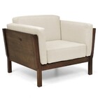 Kit 02 Poltronas Decorativas De Madeira Kauai Canela Linho Mi