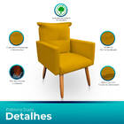 Kit 02 Poltronas Decorativas Dora Para Sala E Quarto Pés Pali