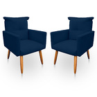 Kit 02 Poltronas Decorativas Dora Para Sala E Quarto Pés Pali