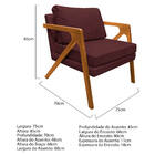 Kit 02 Poltronas Decorativas Elizabeth E01 Base Madeira Coran