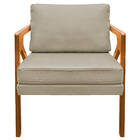 Kit 02 Poltronas Decorativas Elizabeth E01 Base Madeira Linho