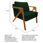 Kit 02 Poltronas Decorativas Elizabeth E01 Base Madeira Suede