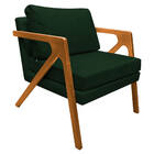 Kit 02 Poltronas Decorativas Elizabeth E01 Base Madeira Suede