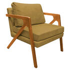 Kit 02 Poltronas Decorativas Elizabeth E01 Base Madeira Suede