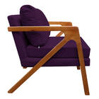 Kit 02 Poltronas Decorativas Elizabeth E01 Base Madeira Suede