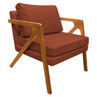 Kit 02 Poltronas Decorativas Elizabeth E01 Base Madeira Suede