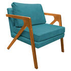 Kit 02 Poltronas Decorativas Elizabeth E01 Base Madeira Suede