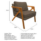 Kit 02 Poltronas Decorativas Elizabeth E01 Base Madeira Suede