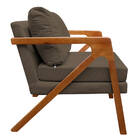 Kit 02 Poltronas Decorativas Elizabeth E01 Base Madeira Suede