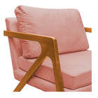 Kit 02 Poltronas Decorativas Elizabeth E01 Base Madeira Suede