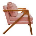 Kit 02 Poltronas Decorativas Elizabeth E01 Base Madeira Suede