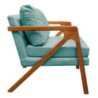 Kit 02 Poltronas Decorativas Elizabeth E01 Base Madeira Suede