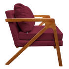 Kit 02 Poltronas Decorativas Elizabeth E01 Base Madeira Suede