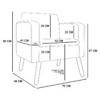 Kit 02 Poltronas Decorativas Emília Estampado Triangulo D87 c