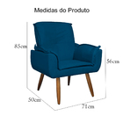 Kit 02 Poltronas Decorativas Emília Plus Suede Várias Cores -