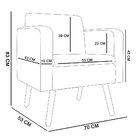 Kit 02 Poltronas Decorativas Emília Suede Azul Marinho - D'Ro