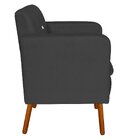 Kit 02 Poltronas Decorativas Emília Suede Grafite com Strass