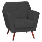 Kit 02 Poltronas Decorativas Esmeralda Suede Grafite Pés Pali