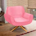 Kit 02 Poltronas Decorativas Estrela Suede Rosa Barbie com Ba