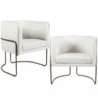 Kit 02 Poltronas Decorativas Fixa Base De Aço Choco Betina D0