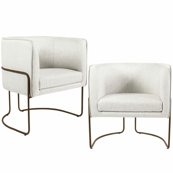 Kit 02 Poltronas Decorativas Fixa Base De Aço Choco Betina D0