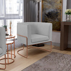 Kit 02 Poltronas Decorativas Fixa Base De Aço Cobre Betina D0