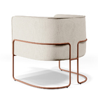 Kit 02 Poltronas Decorativas Fixa Base De Aço Cobre Betina D0